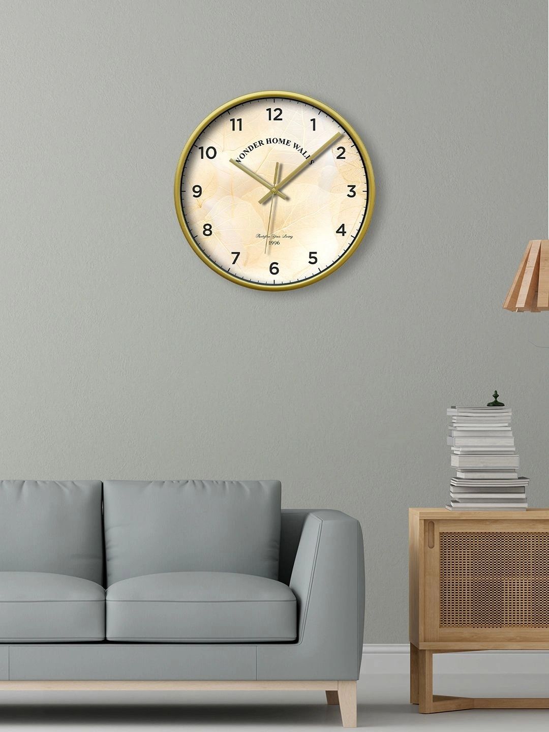 Wonder Home Walls Gold-Toned Contemporary Wall Clock-picture-54