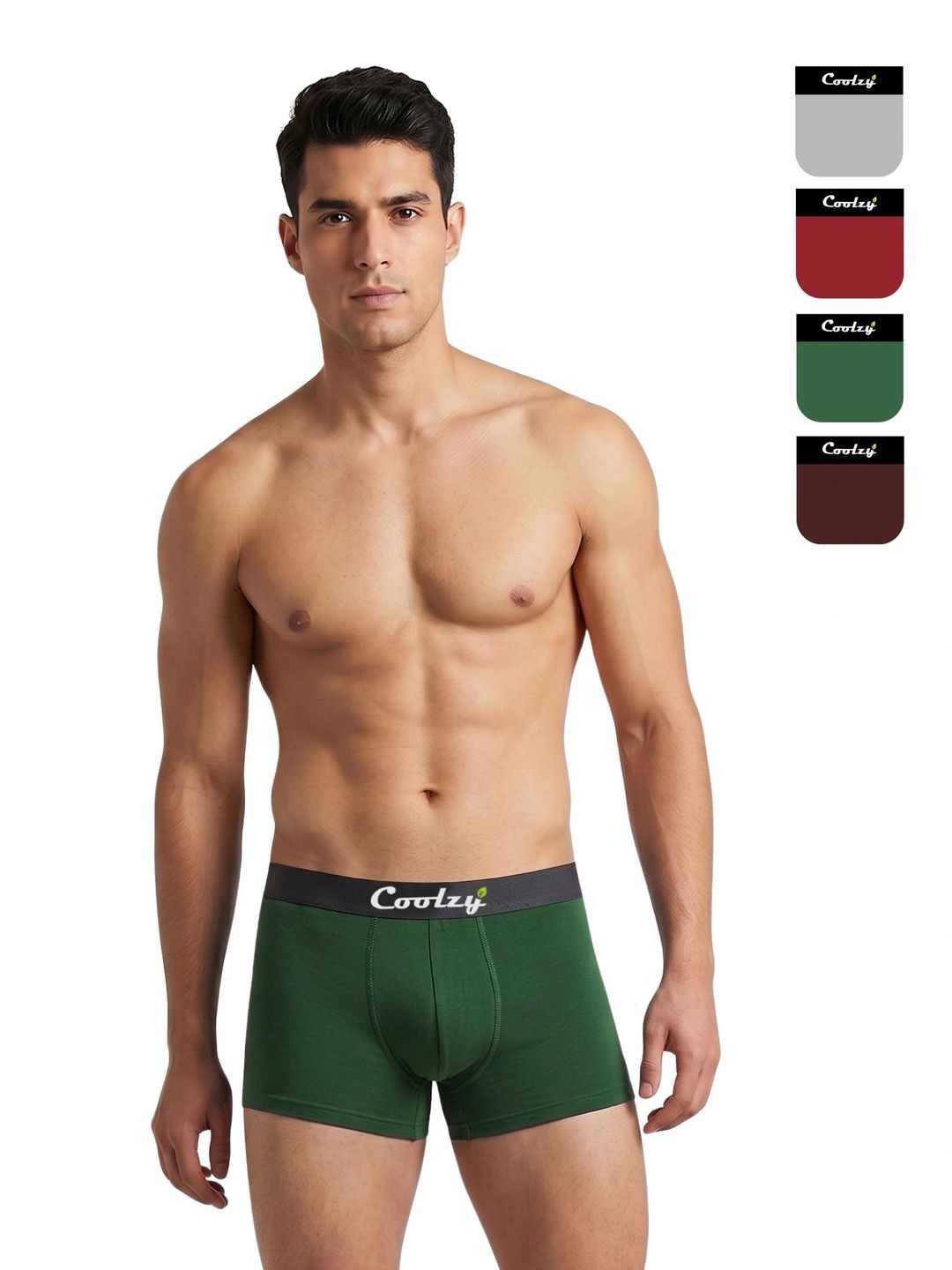 COOLZY Pack of 4 Cotton Solid Trunks-picture-11