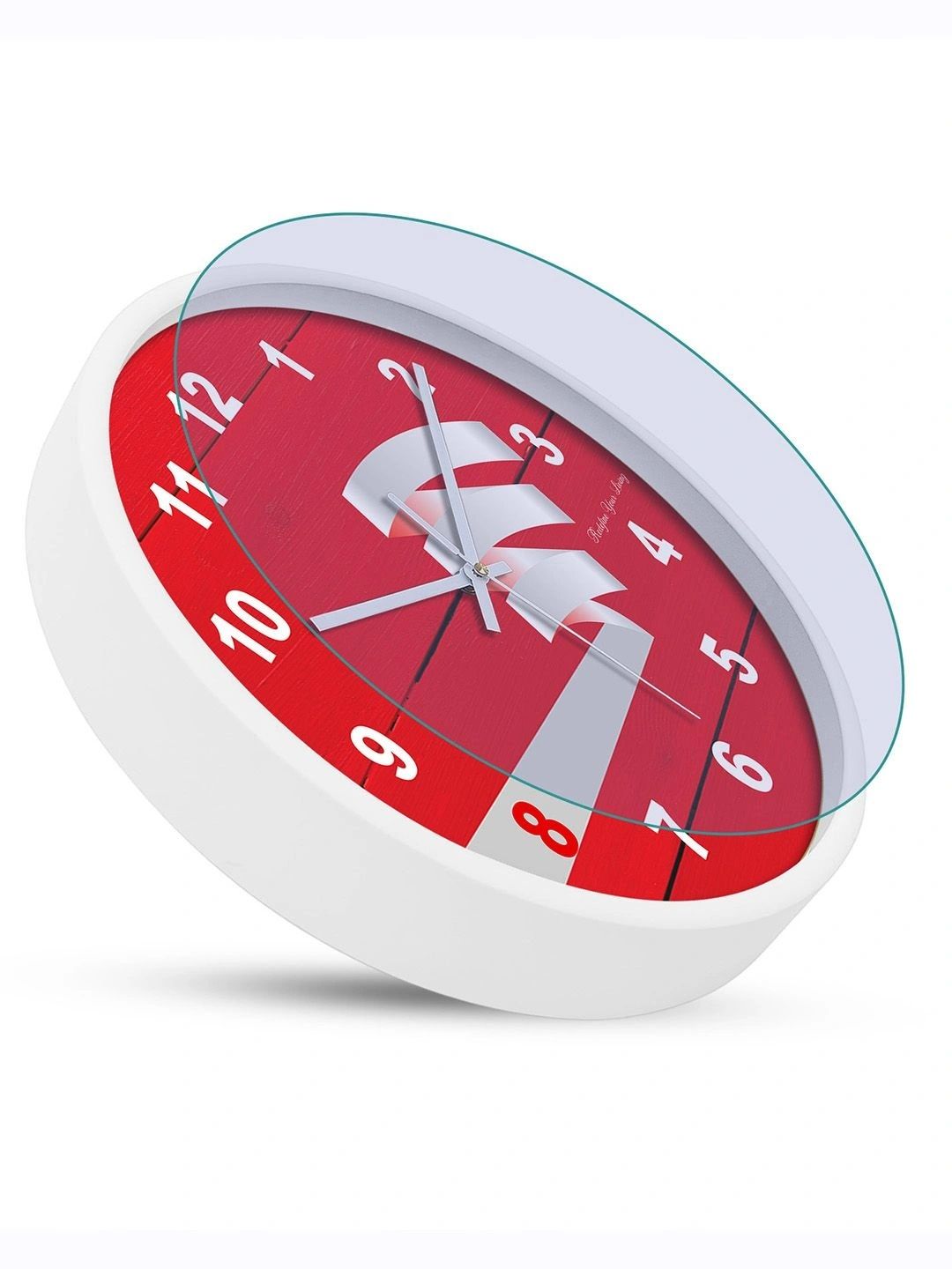 Wonder Home Walls Red Printed Contemporary Wall Clock-picture-12