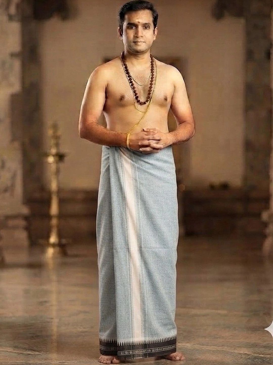 Tharunsha Elite Men Striped Cotton Dhoti Dhotis-picture-31
