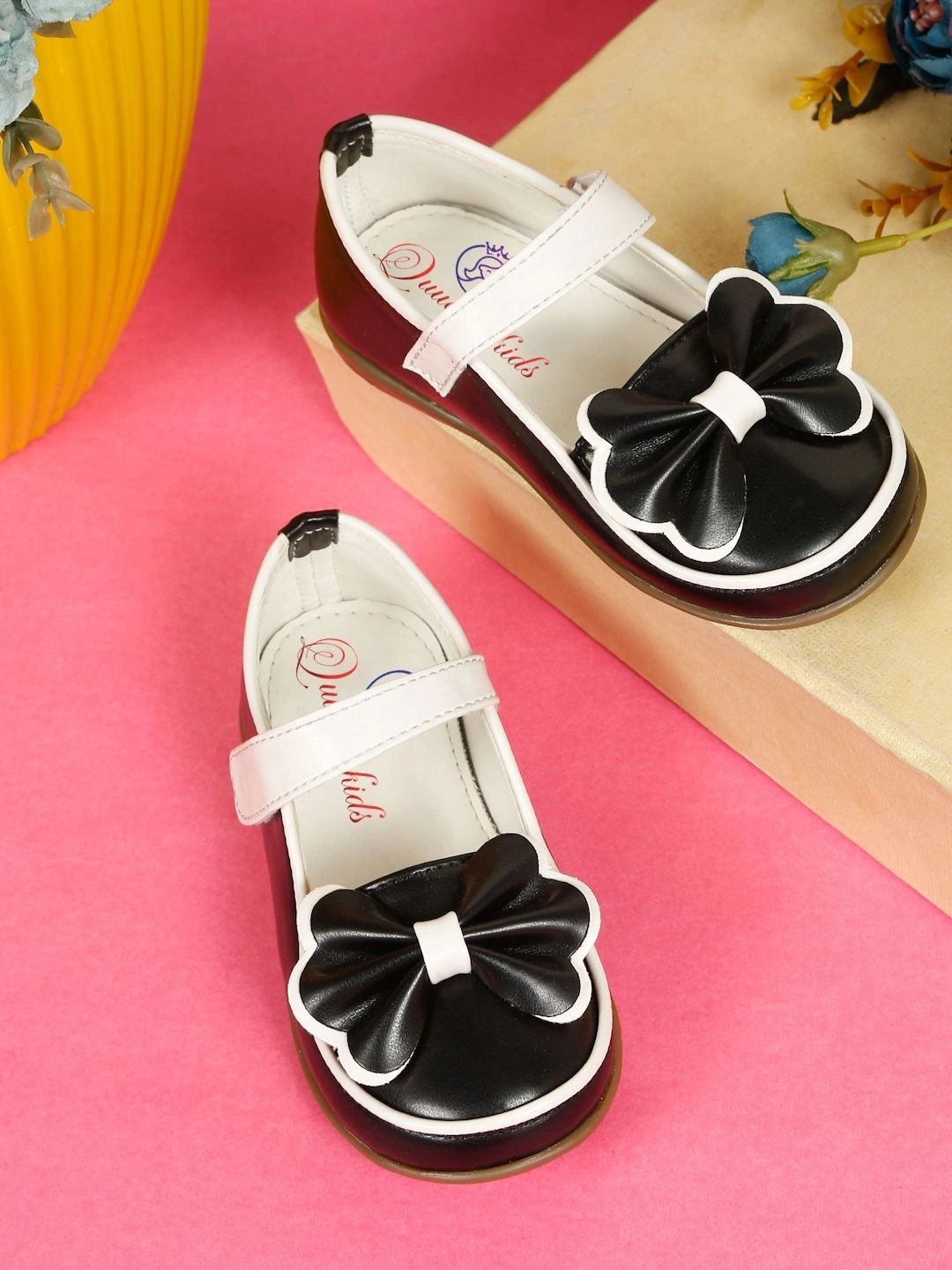 Quueenskids Girls Round Toe Velcro Ballerinas-picture-21