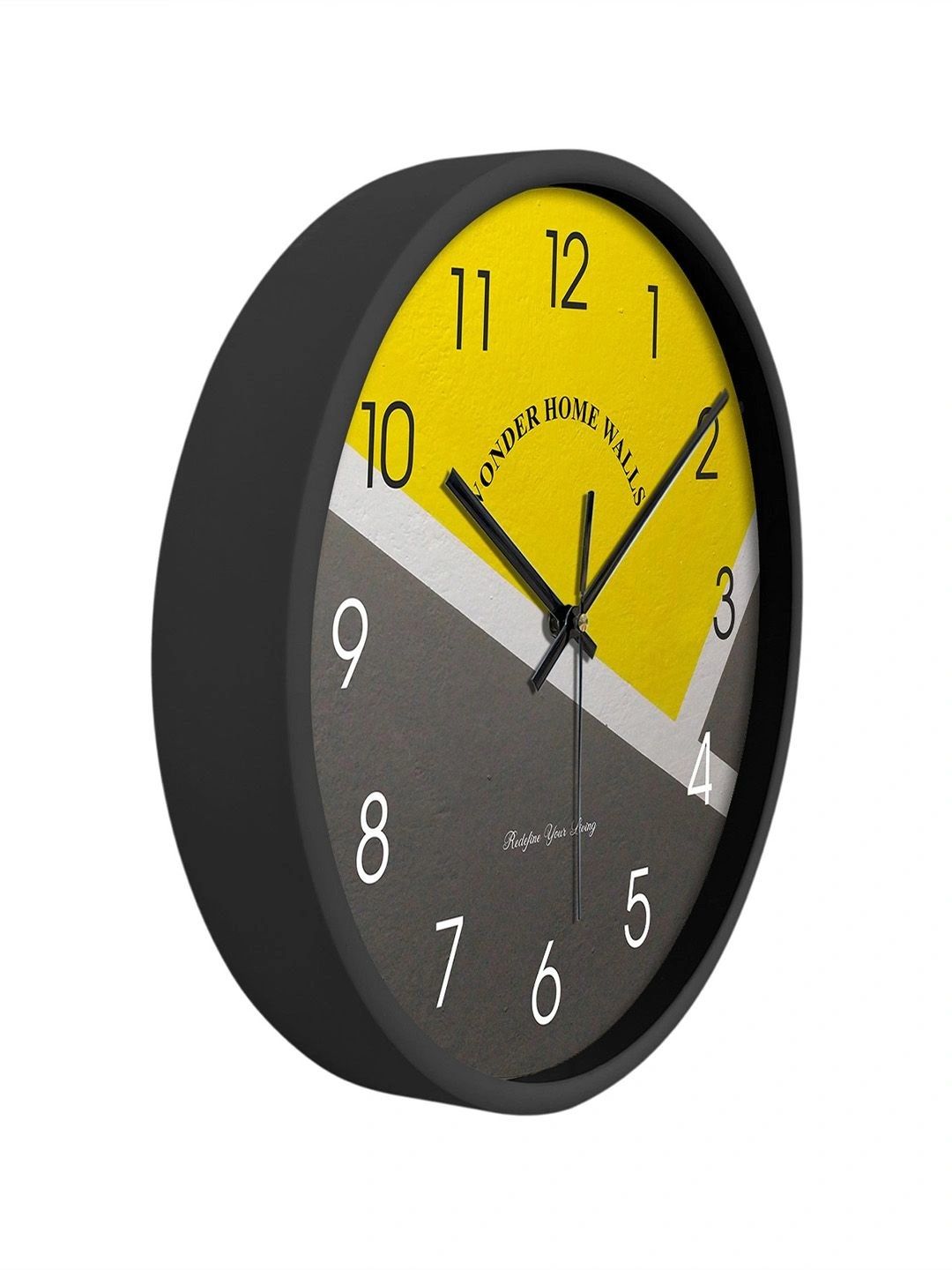 Wonder Home Walls Yellow & Black Colourblocked Wall Clock-picture-17