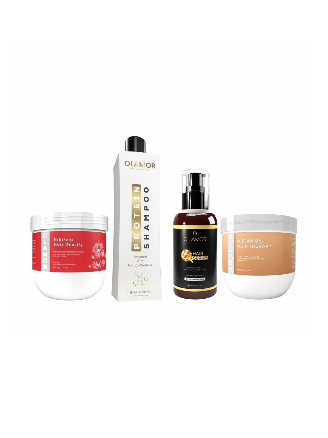 OLAMOR Set Of 4 Hair Density 500 g, Protein Shampoo 300 ml, Serum 100 ml & Therapy 500 g-picture-31