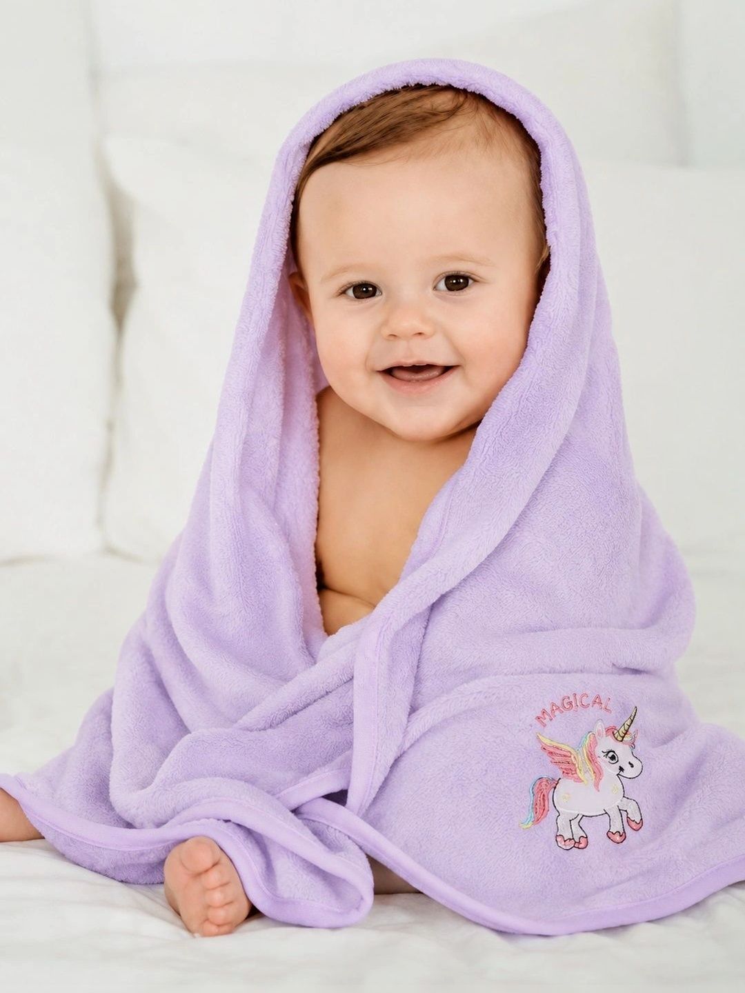 Thelittlebunny Purple 1 Printed Terry Cotton 300 GSM Bath Towel-picture-33