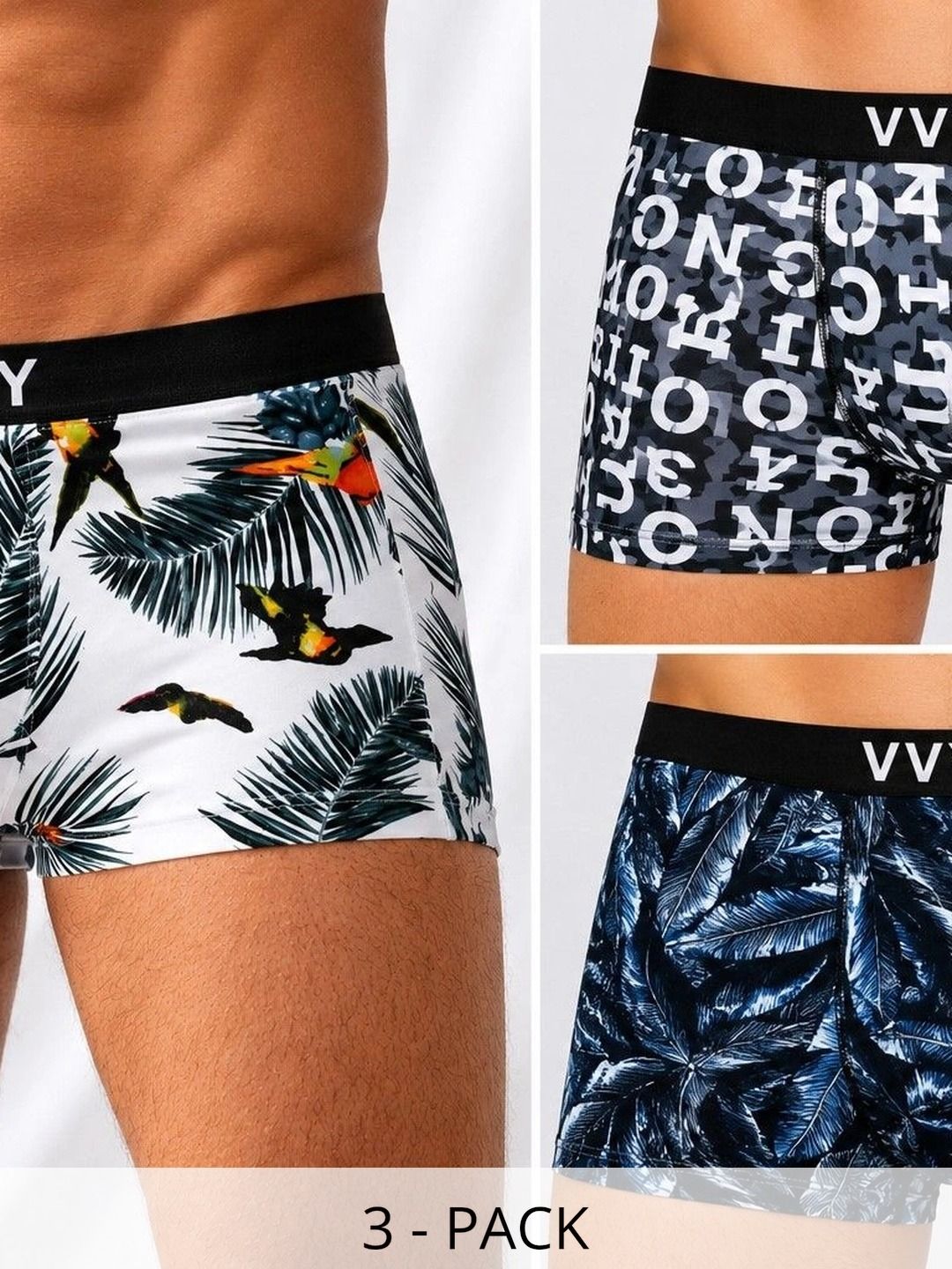 VIVA PLAST Men Pack of 3 Printed Assorted Boy Shorts-picture-54