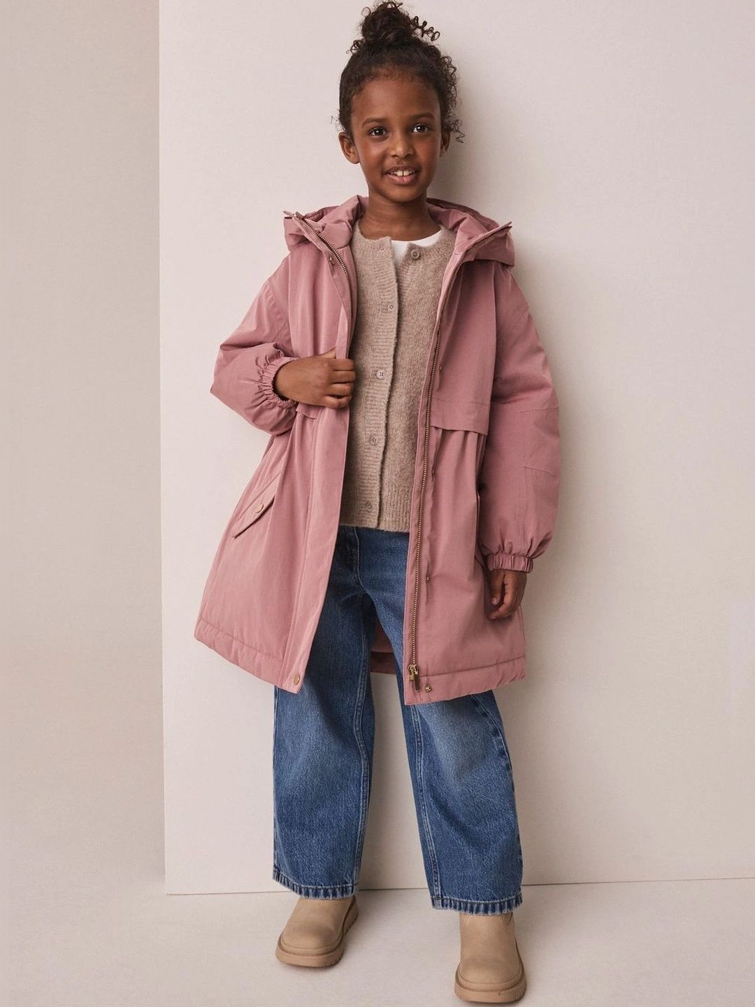NEXT Girls Longline Parka Jacket-picture-52