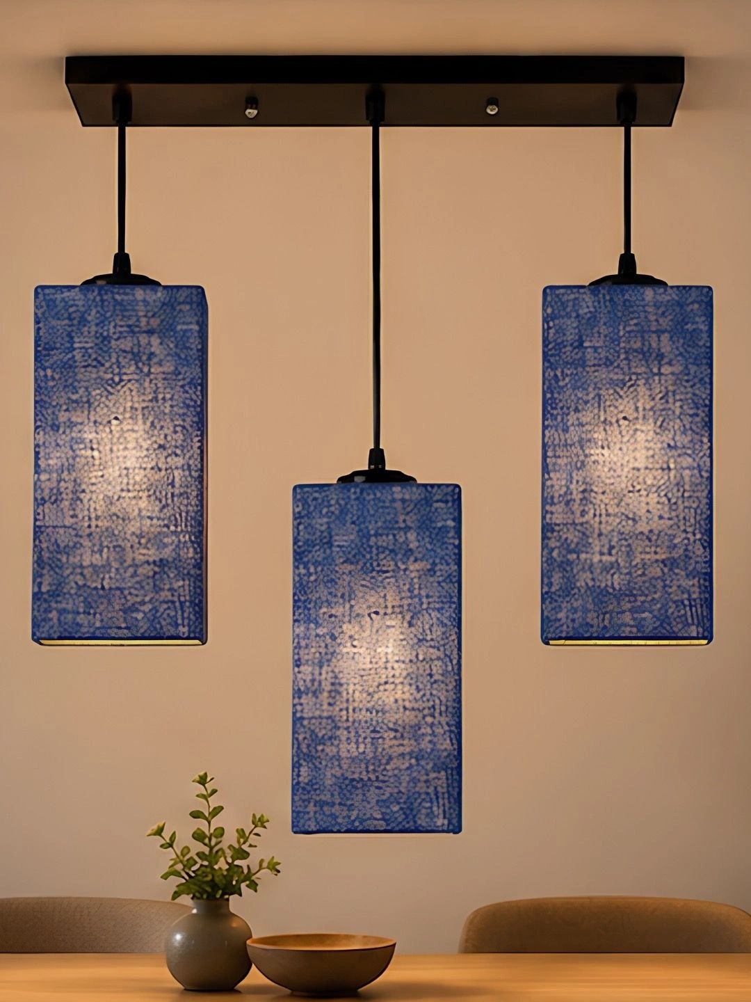 Myntra Elegant Homes Blue Textured Contemporary Ceiling Lamp-picture-14
