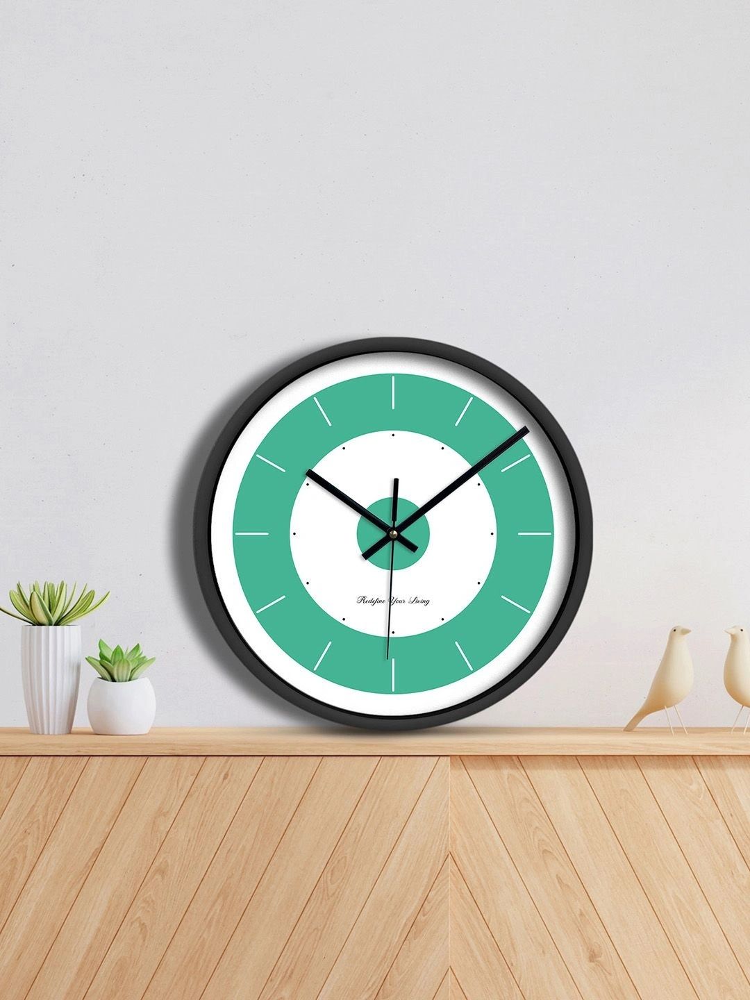 Wonder Home Walls White & Green Wall Clock-picture-22