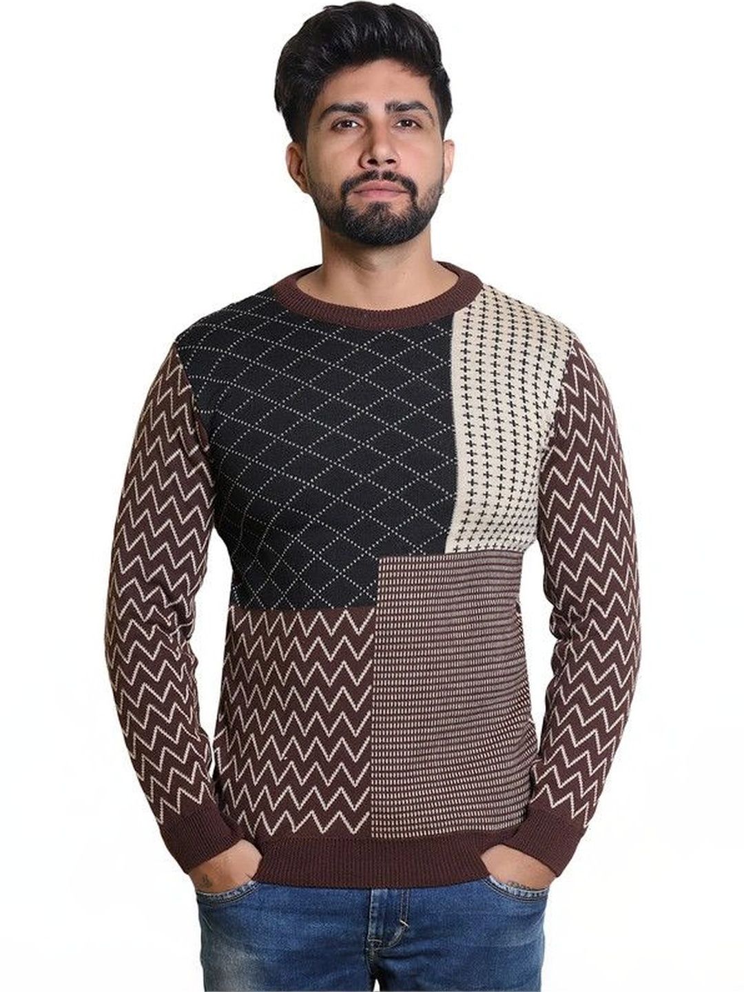 Grand Line Men Colourblocked Pullover-picture-26