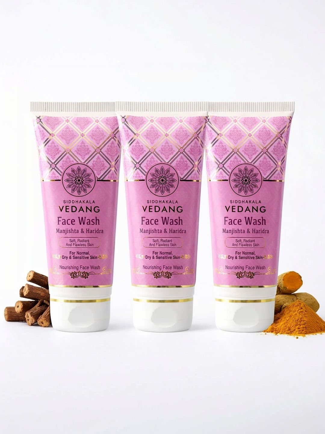 Siddhakala Vedang Set Of 3 Manjishta Face Wash - 100 ml Each-image-7