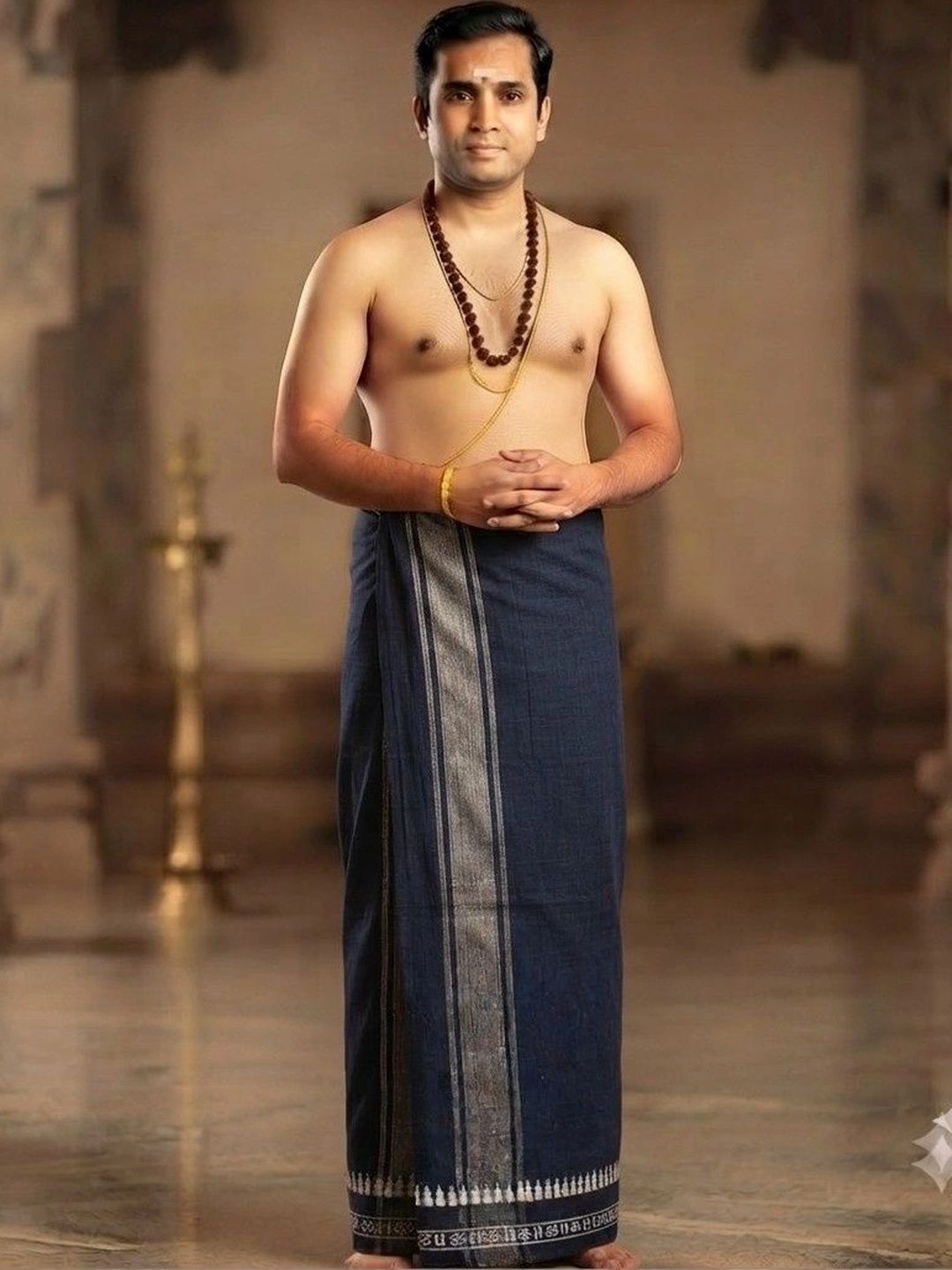 Tharunsha Elite Men Striped Cotton Dhoti Dhotis-picture-22