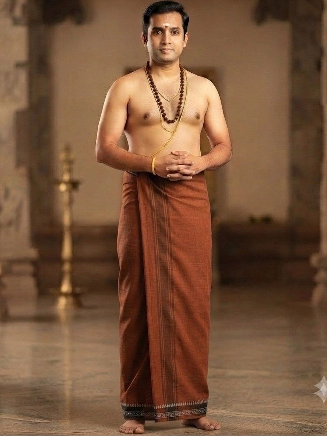 Tharunsha Elite Men Striped Cotton Dhoti Dhotis-picture-30