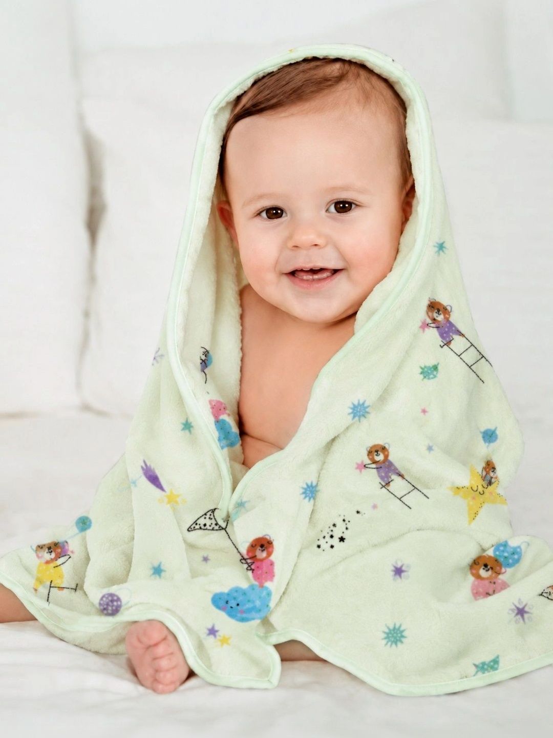 Thelittlebunny Green 1 Printed Terry Cotton 300 GSM Bath Towel-image-42