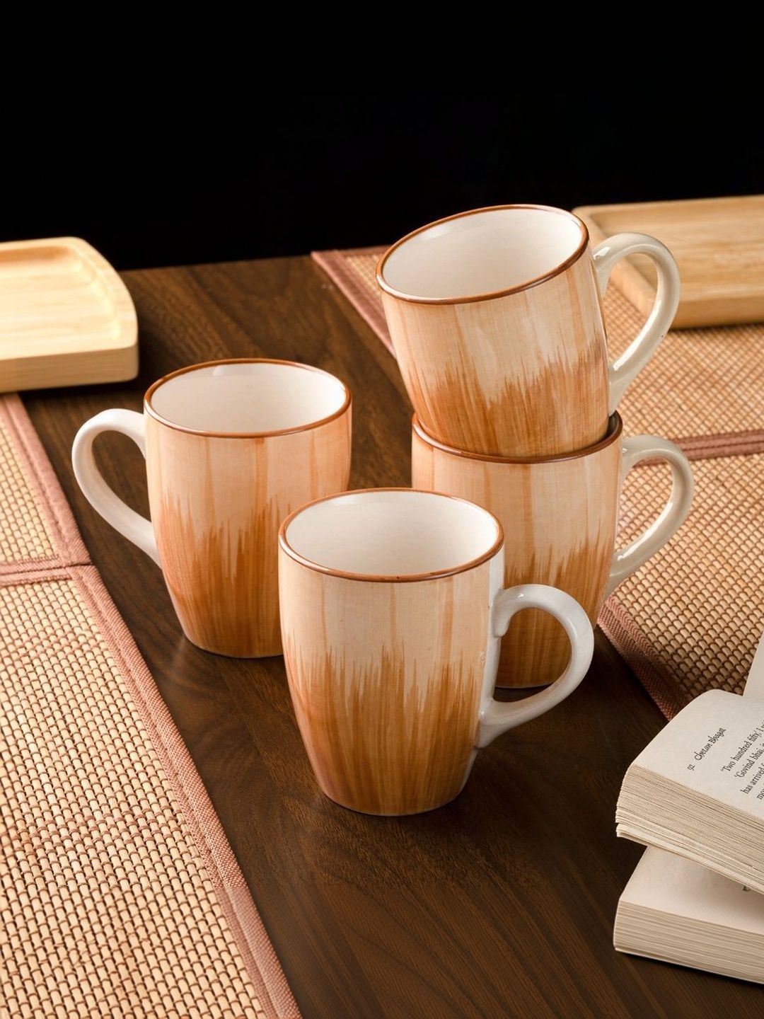 wakefit Cream-Coloured Printed Ceramic Glossy Mugs Set of Cups and Mugs-image-37