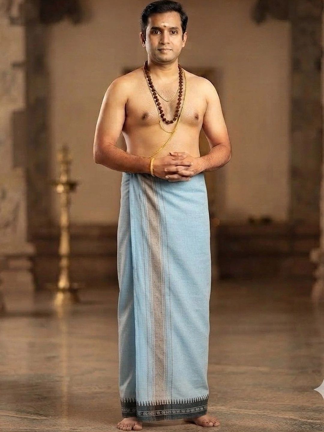 Tharunsha Elite Men Striped Cotton Dhoti Dhotis-picture-39