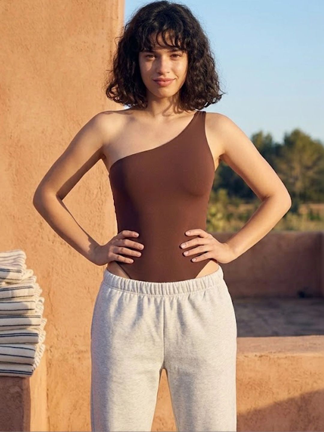 LULU & SKY One Shoulder Neck Bodysuit-picture-14