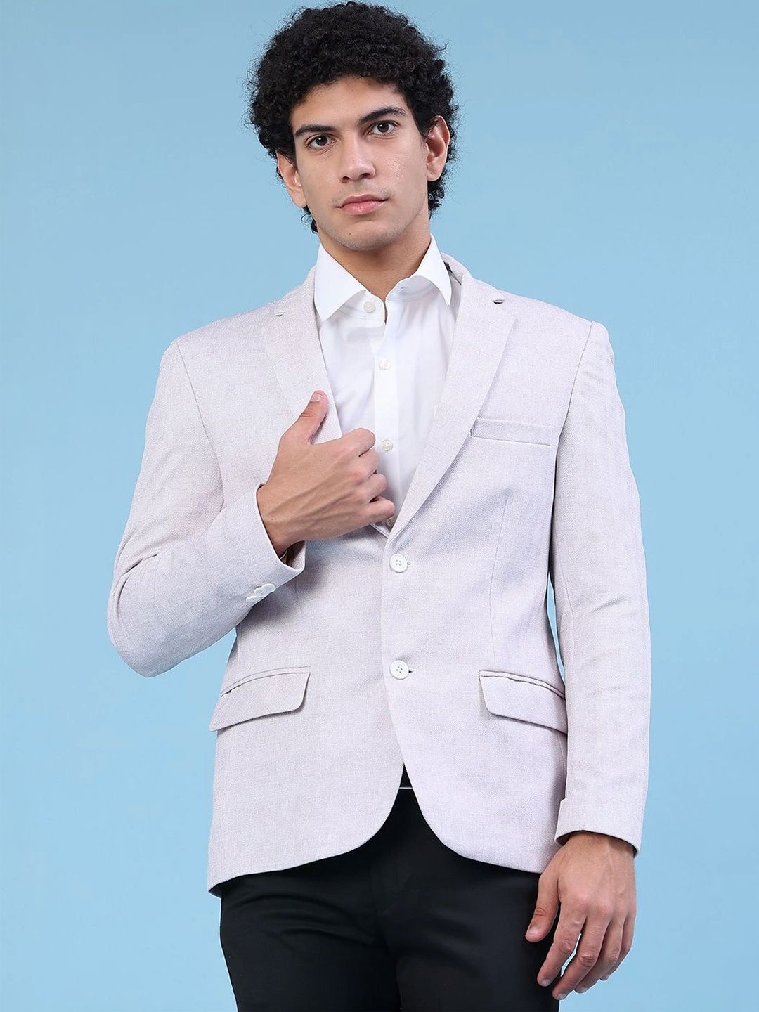 V-Mart Notched Lapel Single-Breasted Formal Blazers-picture-12