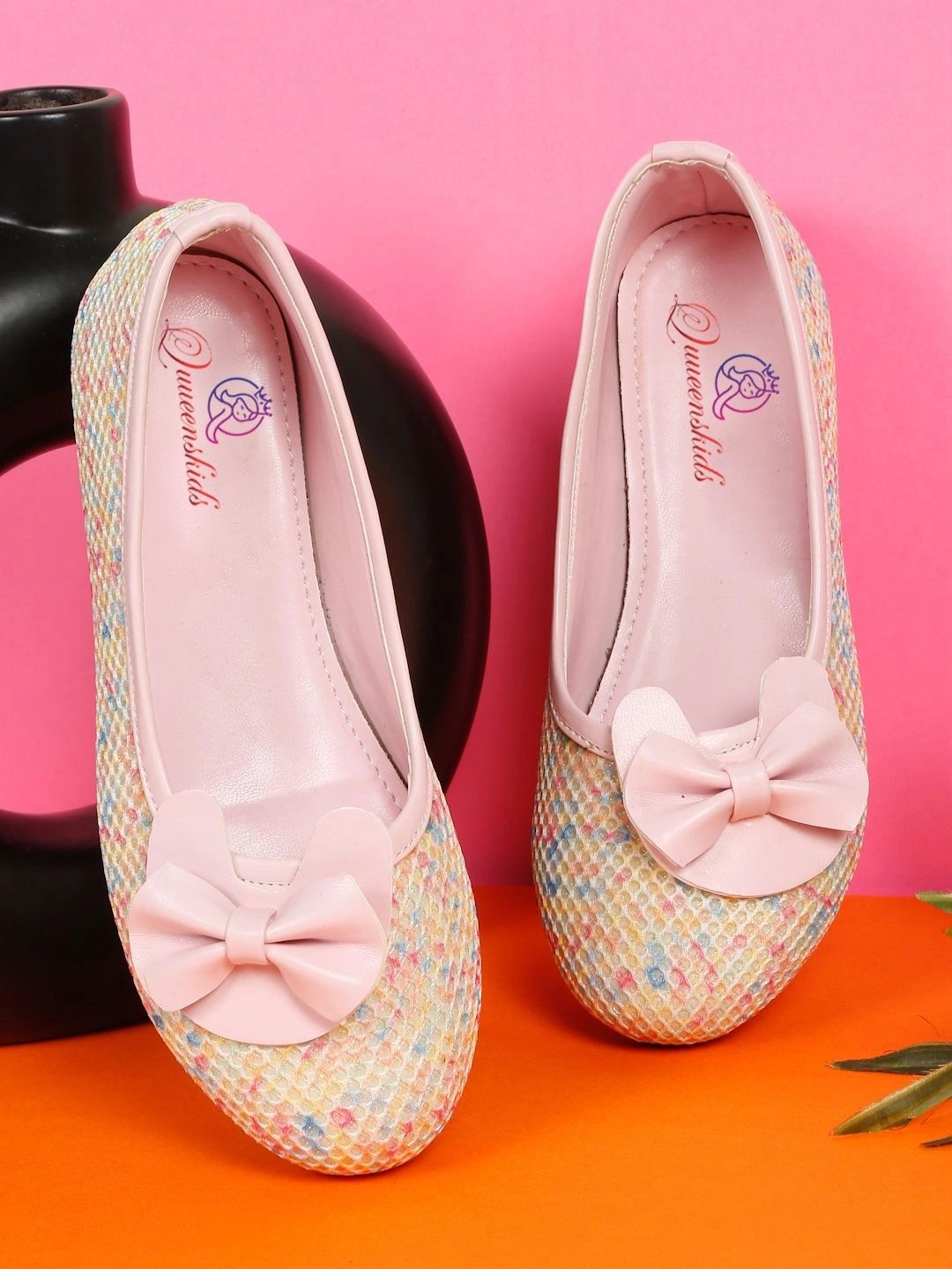 Quueenskids Textured Round Toe Slip-On Ballerinas-picture-26
