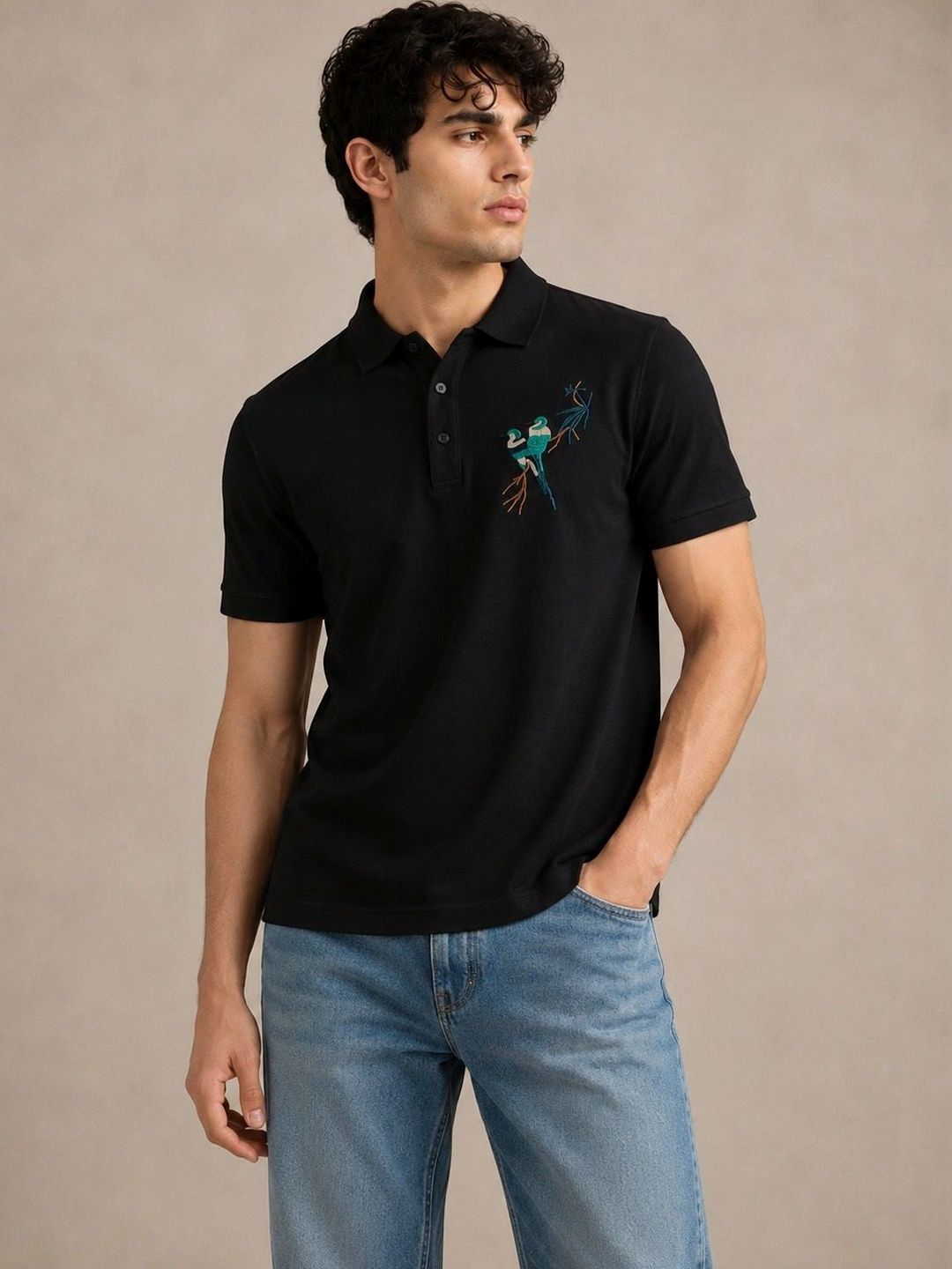 CHROVEL Men Embroidered Short Sleeves Polo Collar T-shirt-picture-36