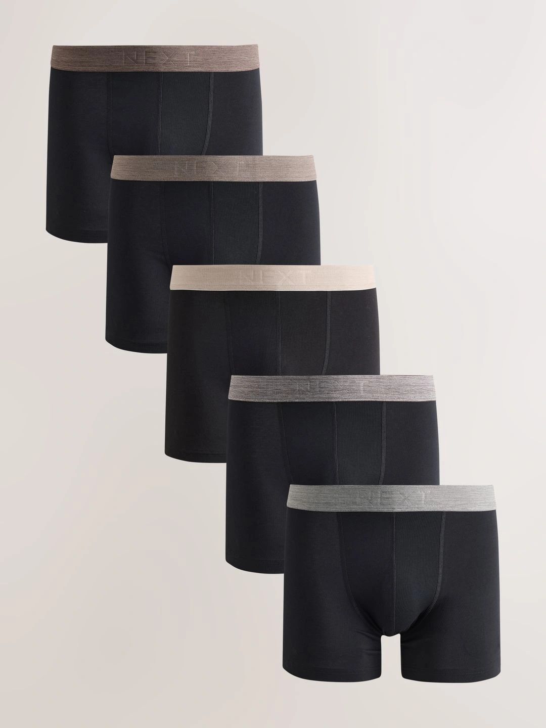 NEXT Pack of 5 Stretch Cotton Trunks with Neutral Waistbands-picture-28