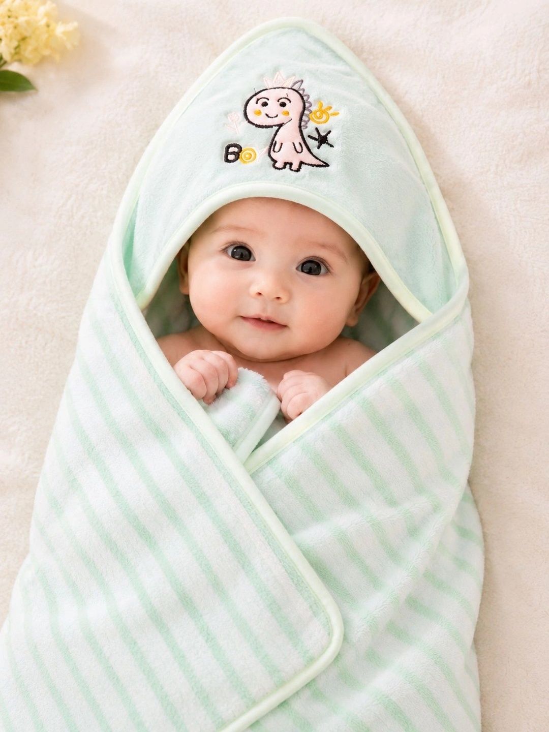 Thelittlebunny Green 1 Striped Terry Cotton 300 GSM Bath Towel-image-39