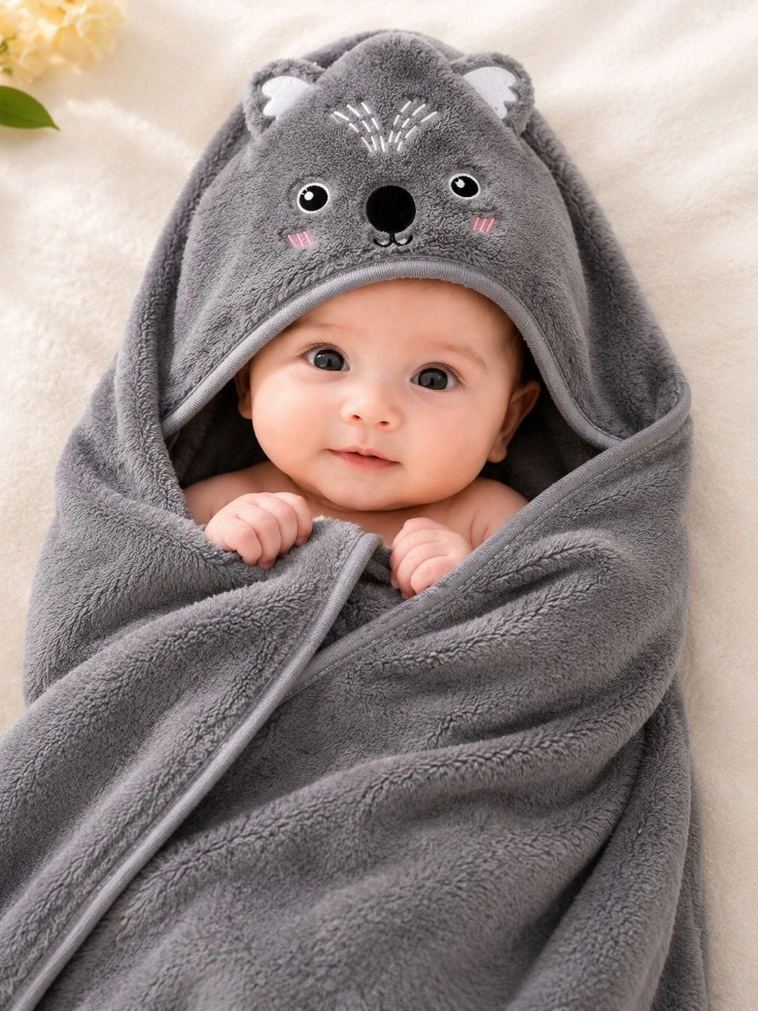 Thelittlebunny Grey 1 Printed Terry Cotton 300 GSM Bath Towel-image-19