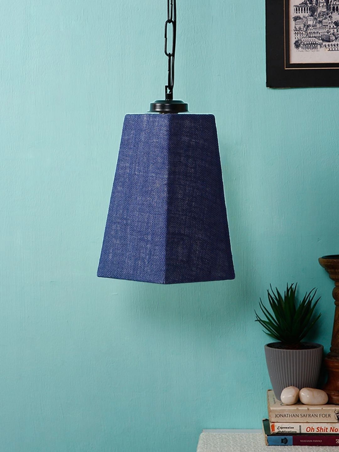 Myntra Elegant Homes Blue Textured Ceiling Lamp-picture-22