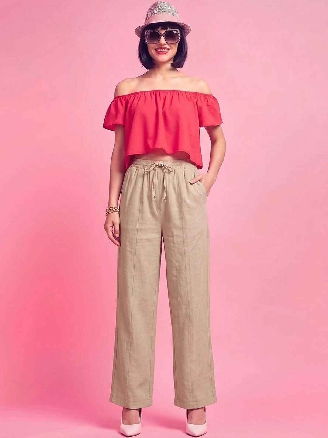 Moda Rapido Women Comfort High-Rise Trousers-picture-28
