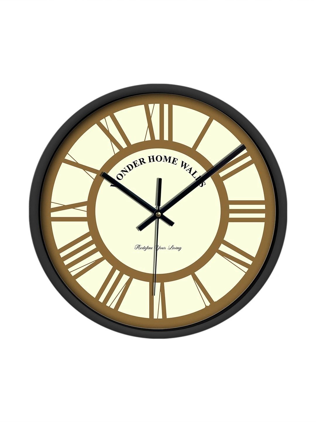 Wonder Home Walls White & Brown Printed Contemporary Wall Clock-picture-23