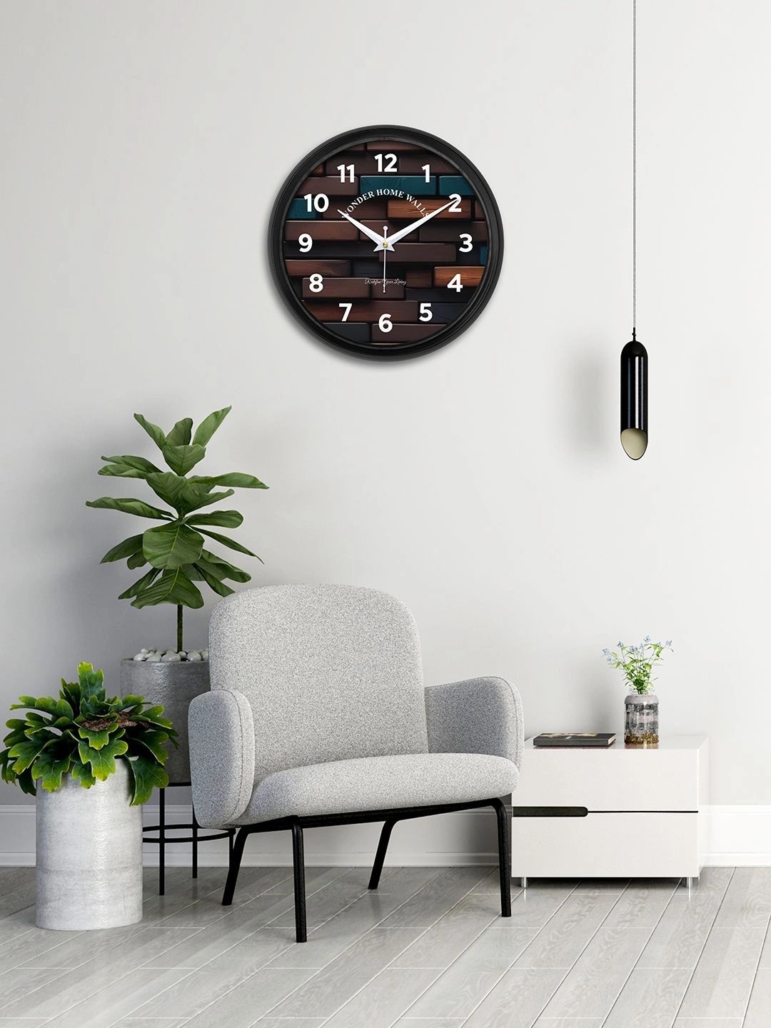 Wonder Home Walls Multicoloured Textured Contemporary Wall Clock-picture-42