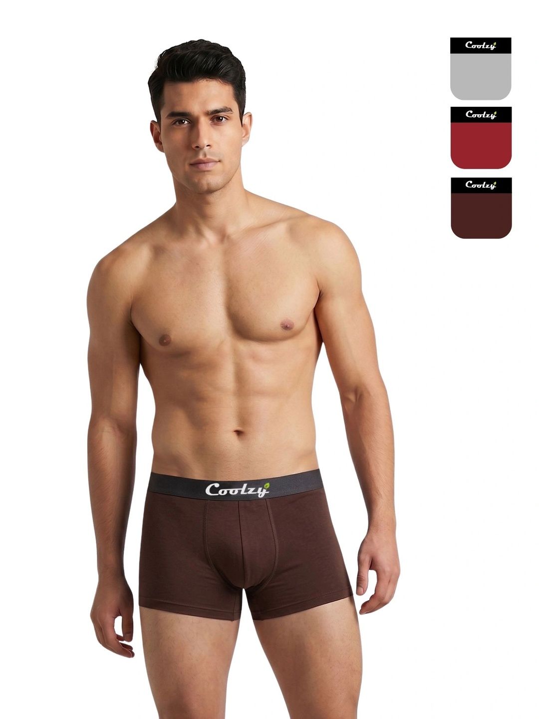 COOLZY Pack of 3 Cotton Solid Trunks-picture-33