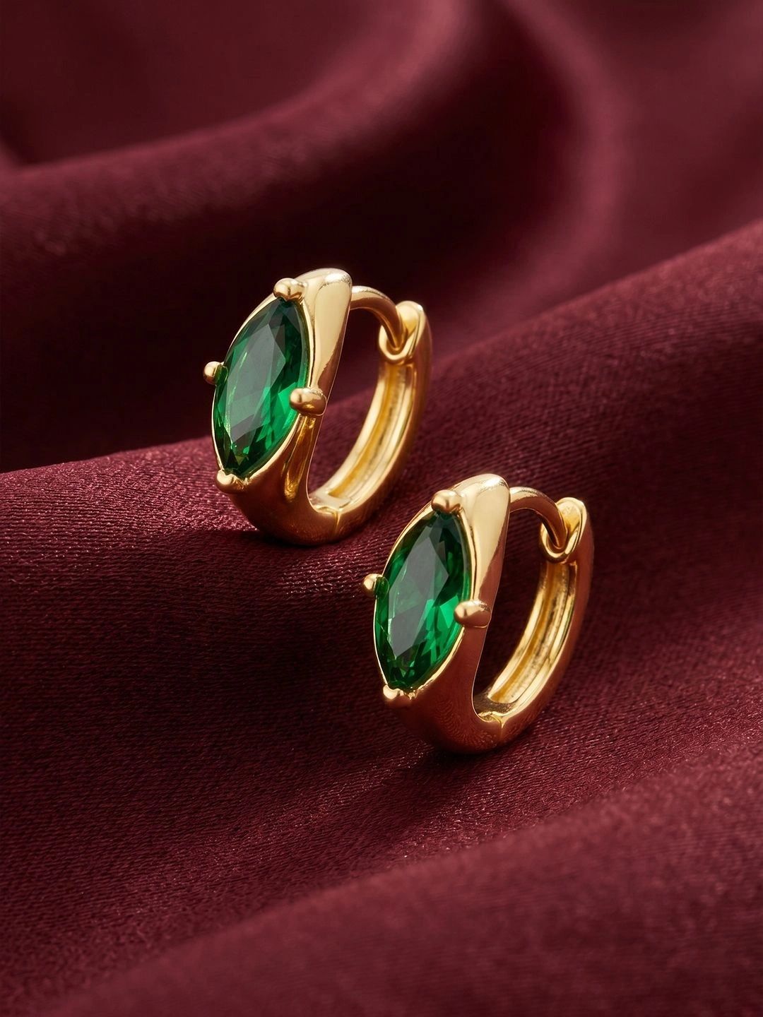 MINUTIAE Gold-Plated Geometric Half Hoop Earrings-picture-11