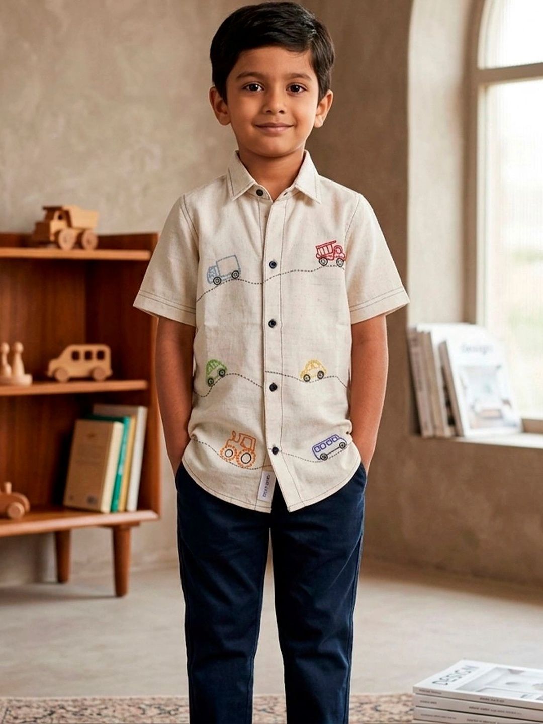 Abeo Boys Comfort Tailored Fit Printed Casual Shirt-picture-13