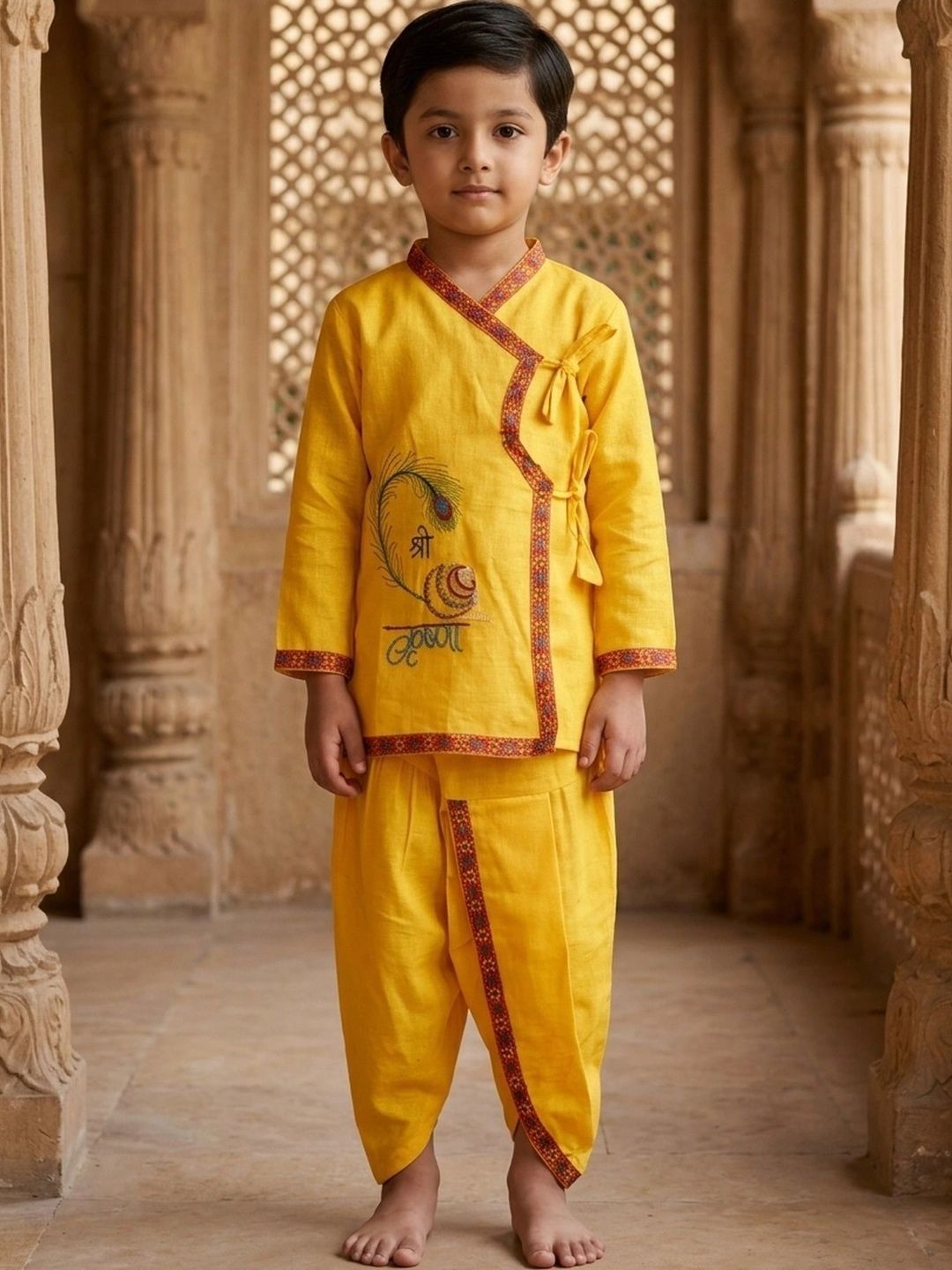 Exotic India Unisex Kids Dhoti Pants-picture-39