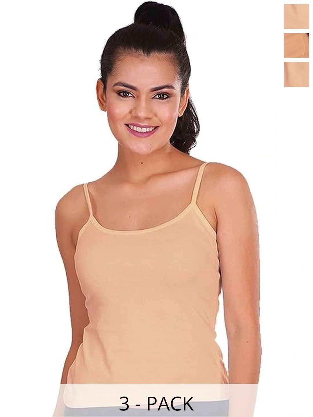SHRII ENTERPRISES Pack Of 3 Cotton Non Padded Camisoles-picture-24