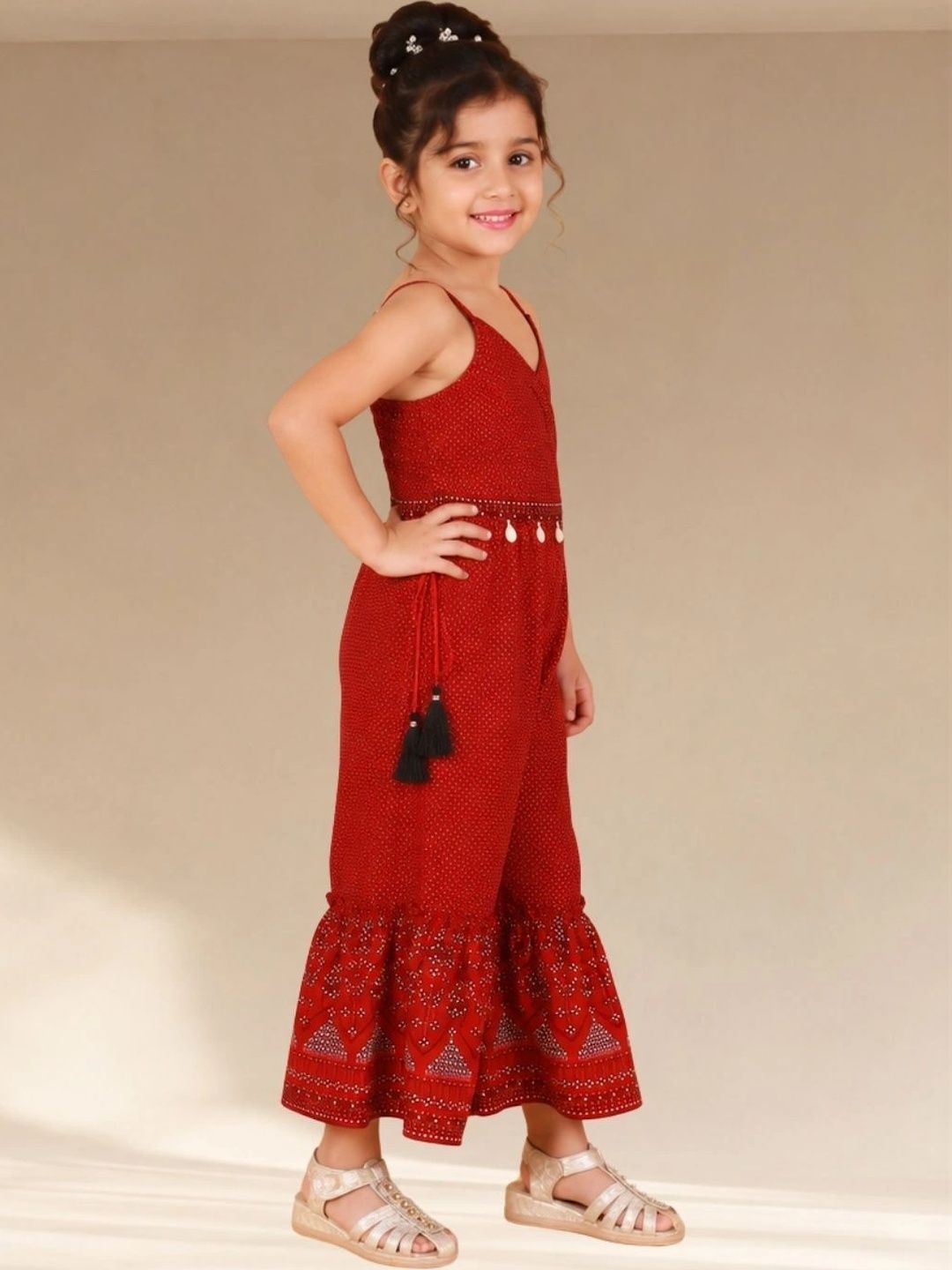 LIL DRAMA Girls Printed Basic Jumpsuit with Ruffles-picture-57