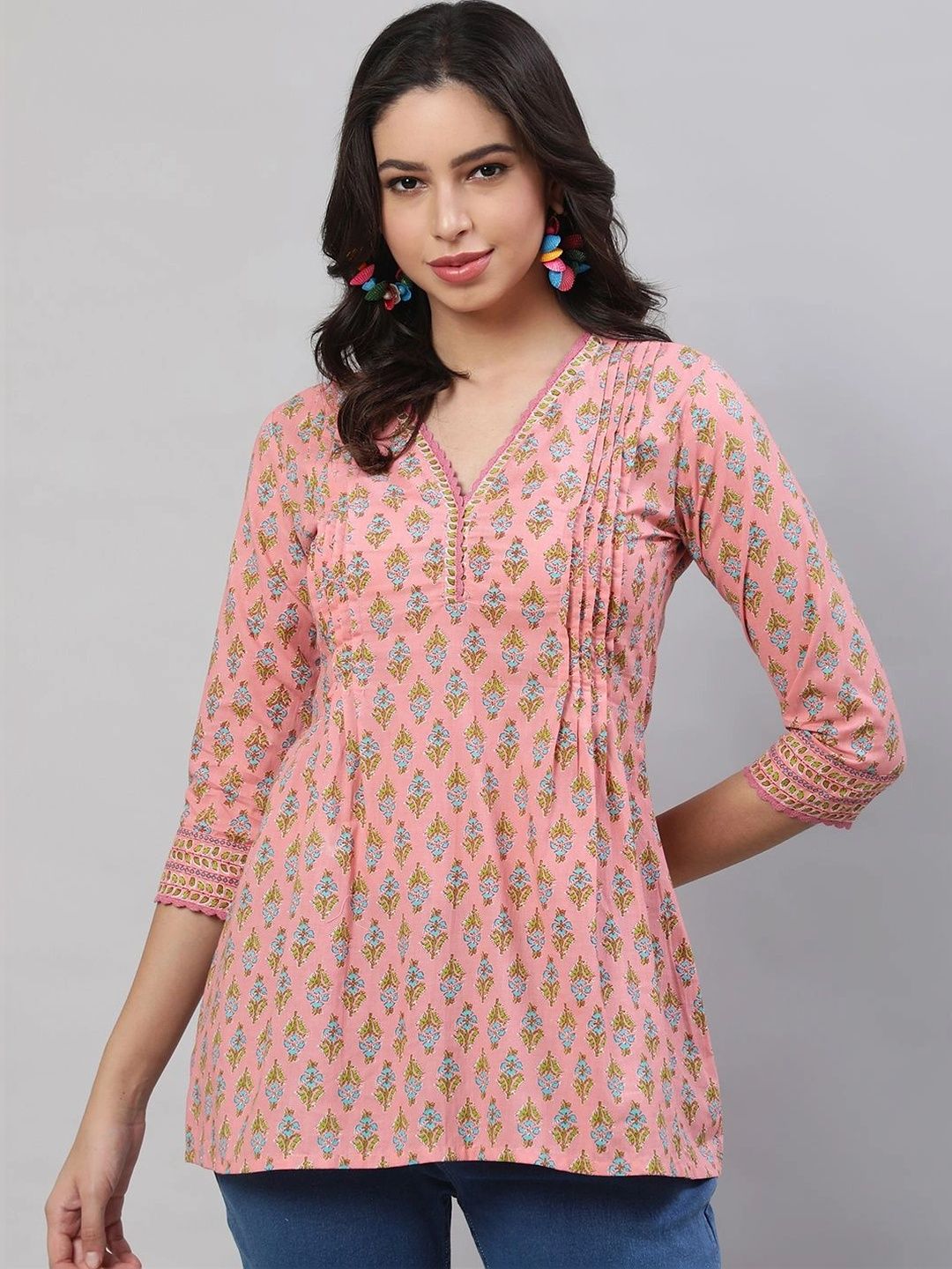 Sangria Print Ethnic Cotton Top-image-34