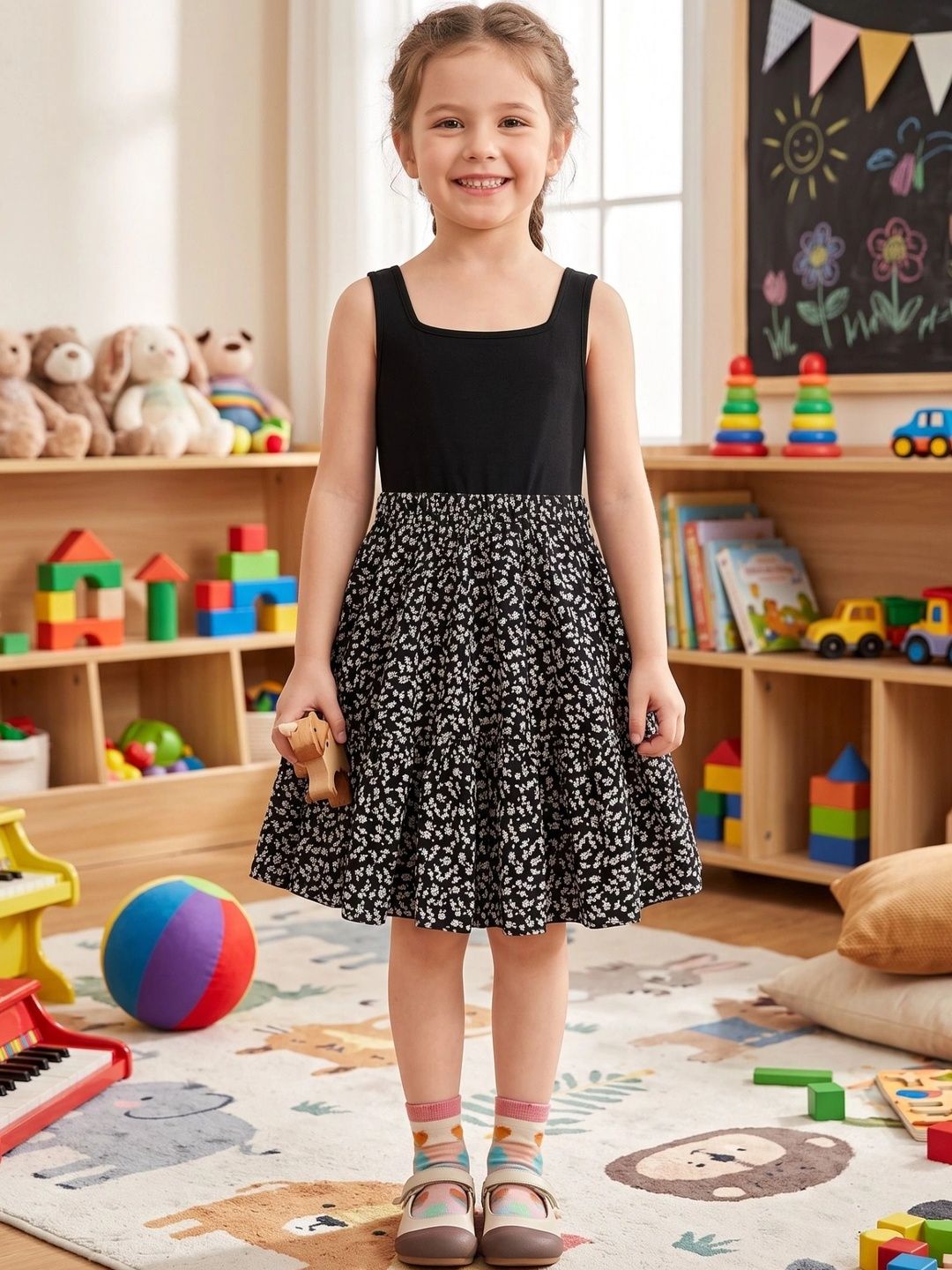 Kidlily Floral Print A-Line Dress-picture-49