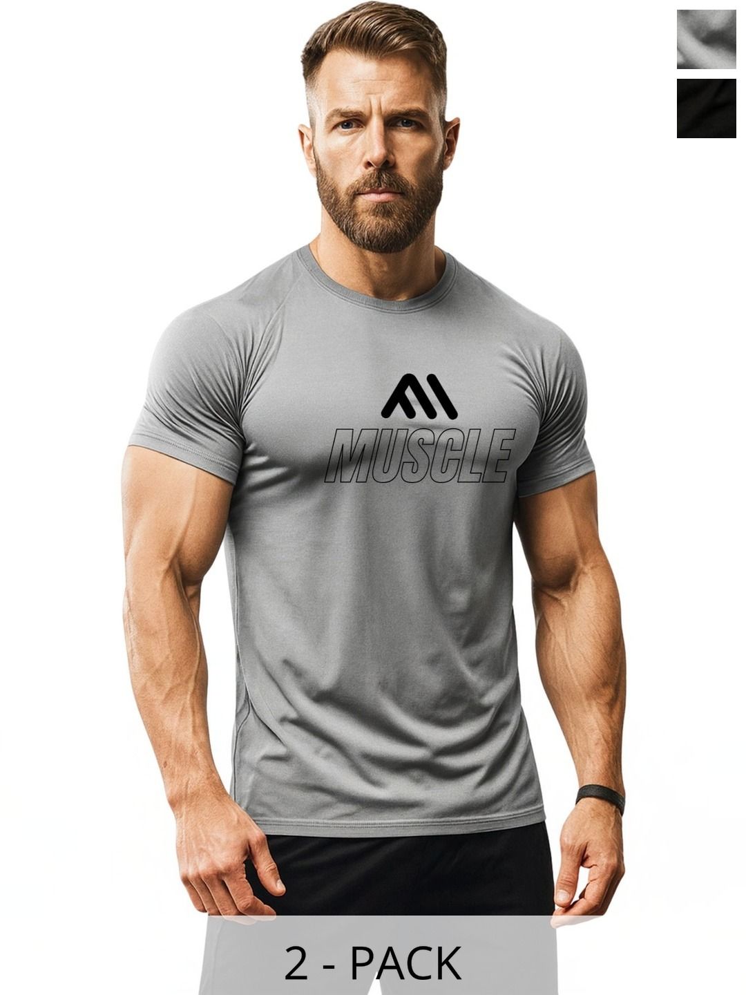 3Colors Men Typography 2 Printed Moisture Wicking T-shirt-picture-4