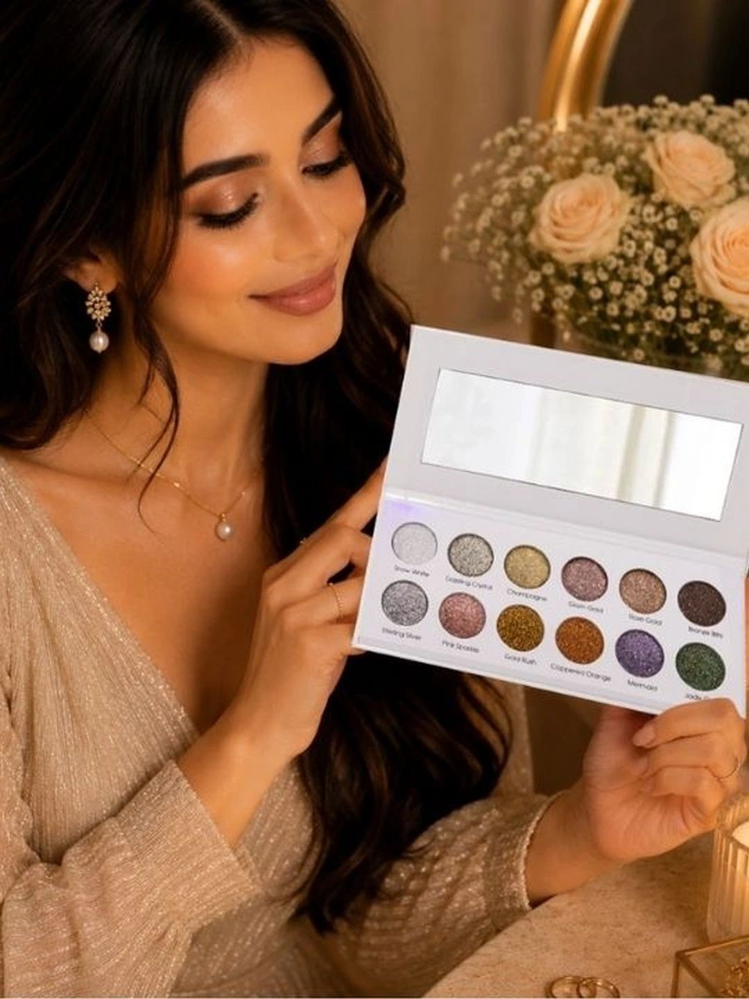 AMY LASHES Pressed Metallic Eyeshadow Palette - Glitter Bomb-picture-50