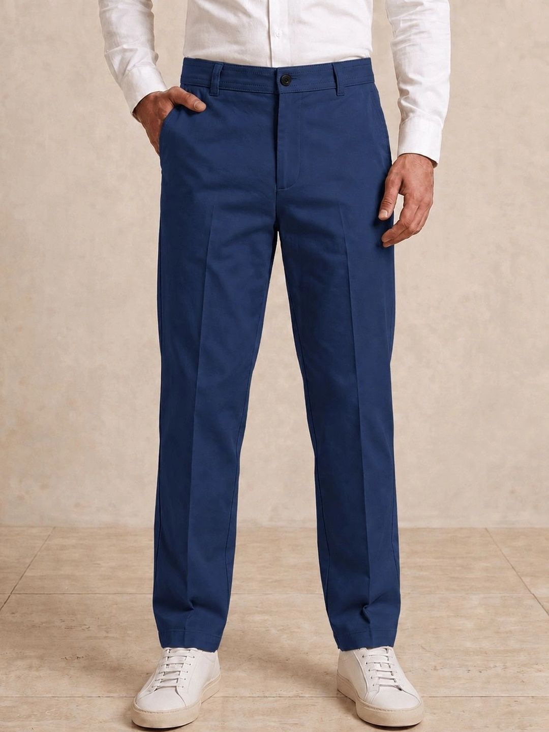Ellishwear Men Solid Tailored Formal Trousers-picture-32