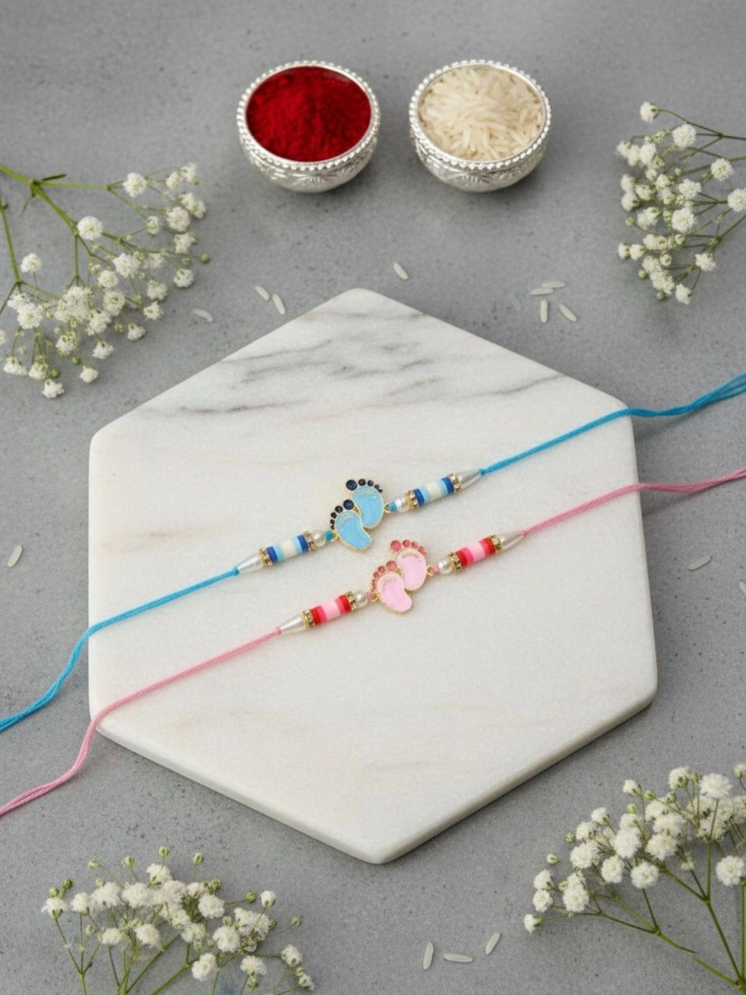 ASIDEA Pack Of 2 Rakhi With Roli & Chawal-picture-22