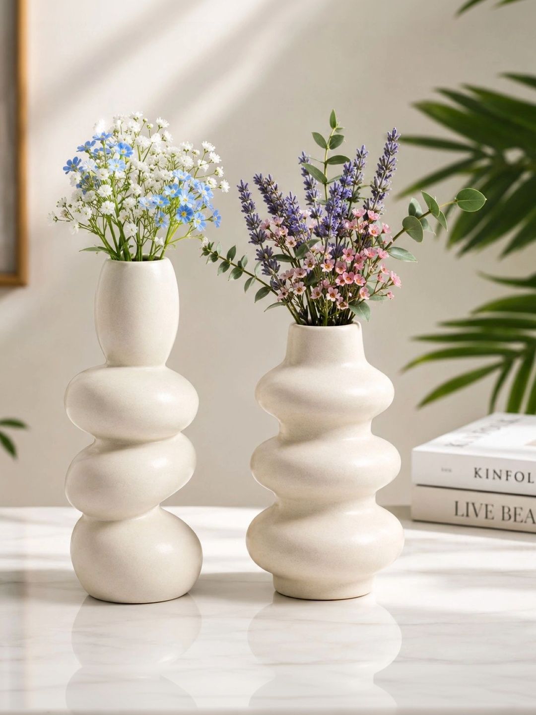 Smart Garden 2 Pcs White Ceramic Flower Vases-image-25