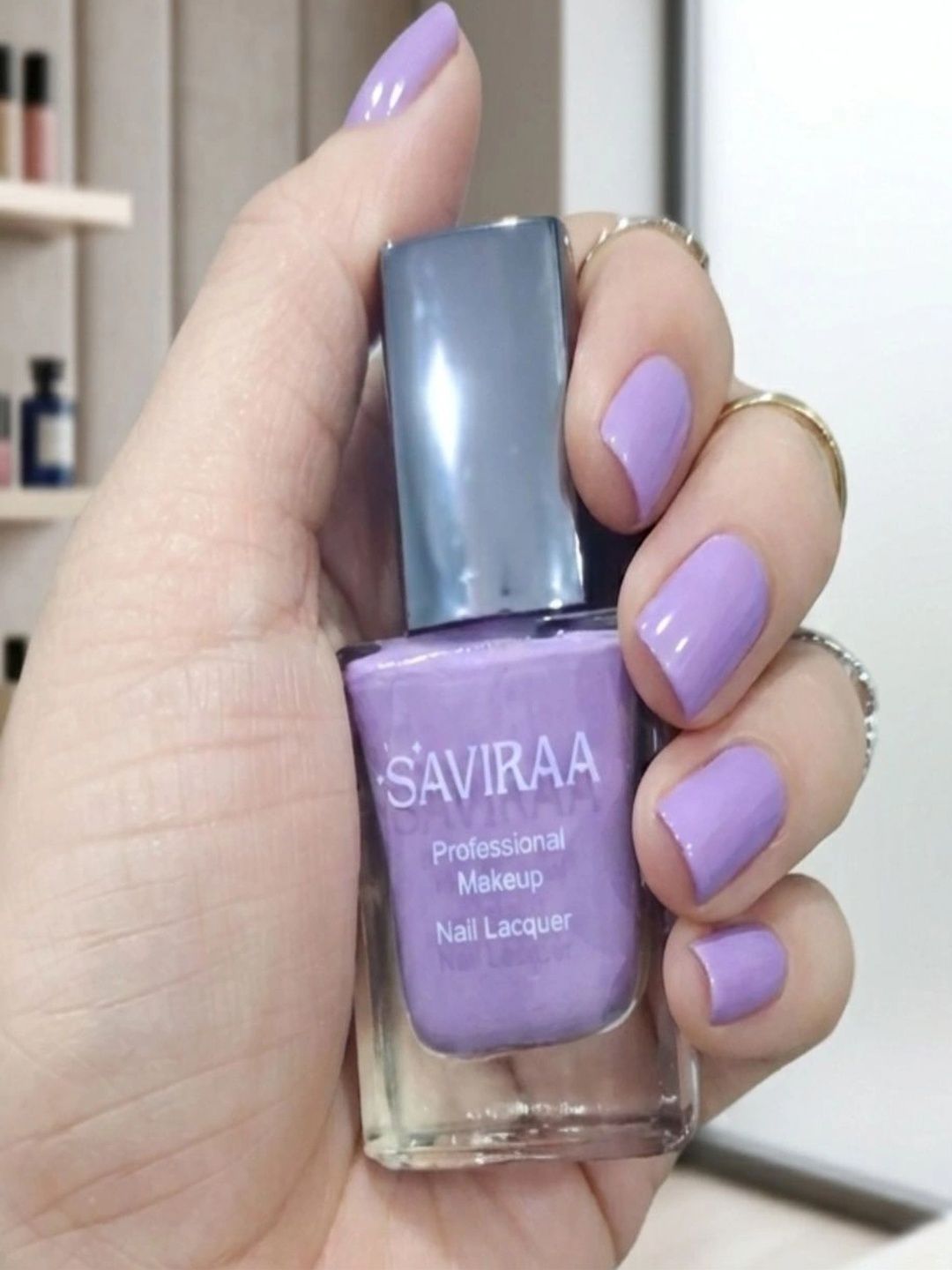 SAVIRAA Long Lasting Nail Polish - 10 ml - Soft Lavender-picture-35