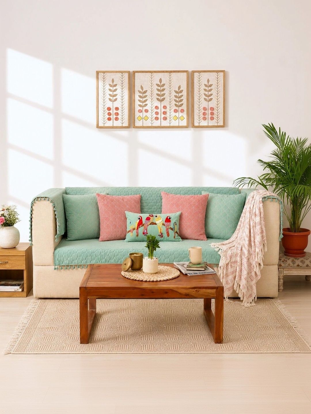 eyda Green Sofa Cover With Arms-picture-9