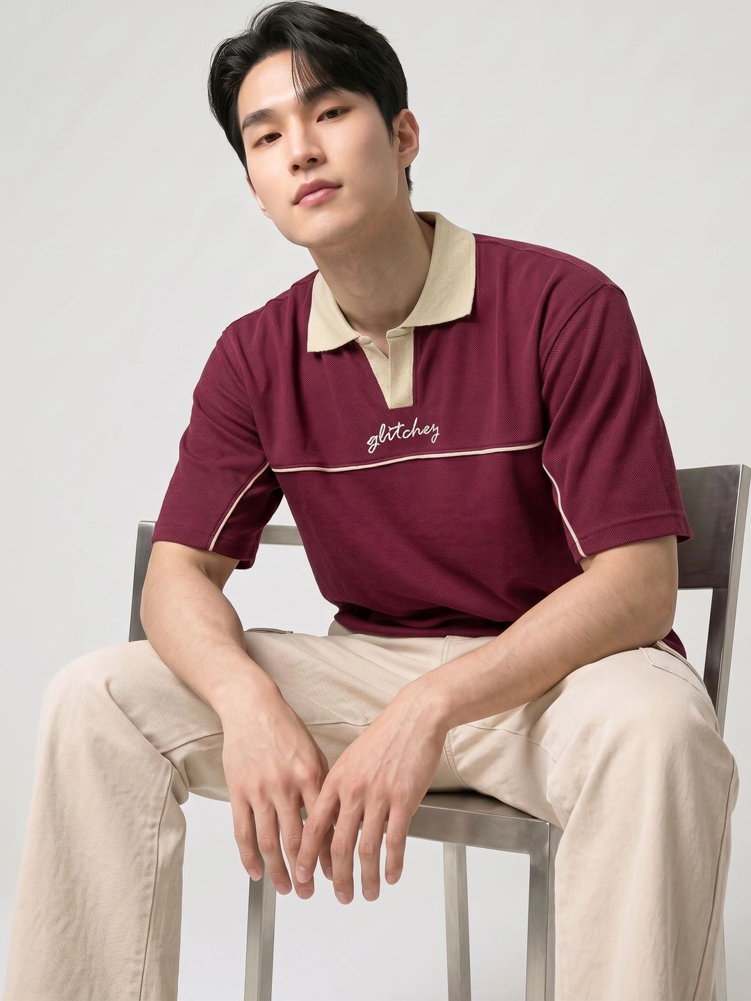 glitchez Men Typography Polo Collar T-shirt-image-39