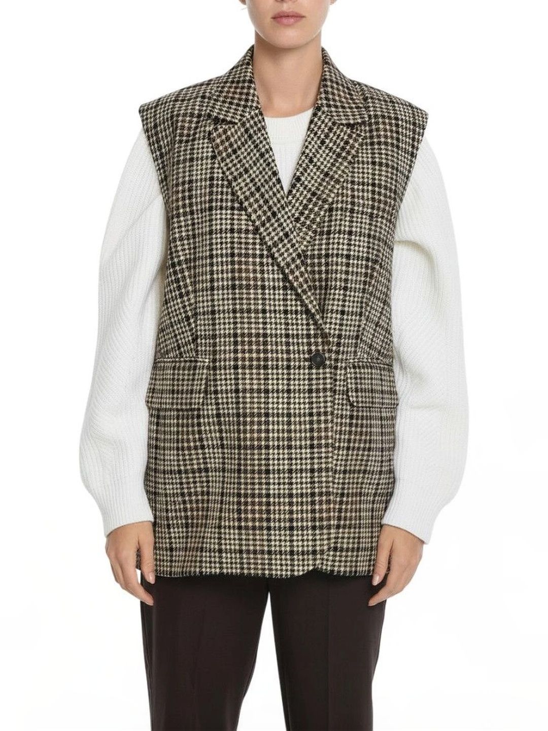 HERSKIND Multicolor Checks Notched Lapel Blazer-image-21