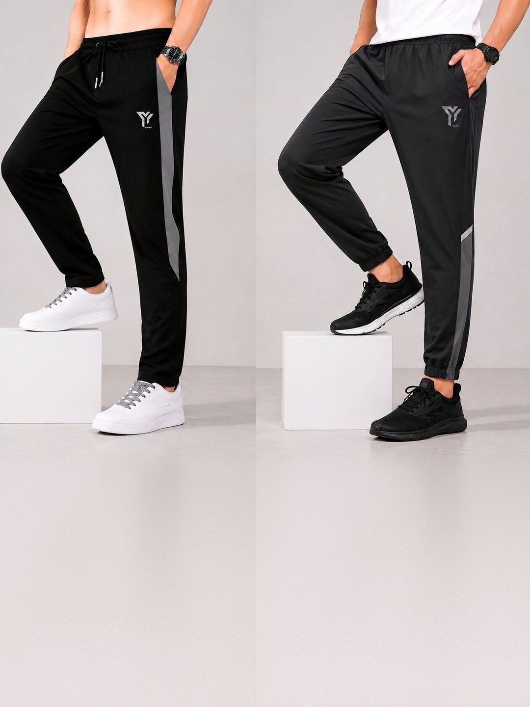 YUNEK Men Regular Fit Brand Logo Rapid-Dry Training Joggers-picture-22