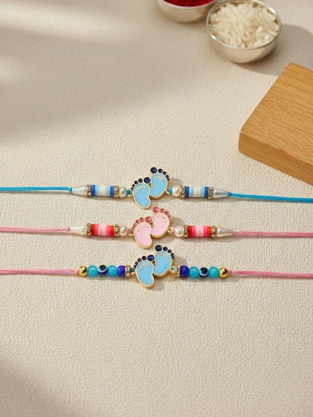 ASIDEA Pack Of 3 Rakhi With Roli & Chawal-picture-55
