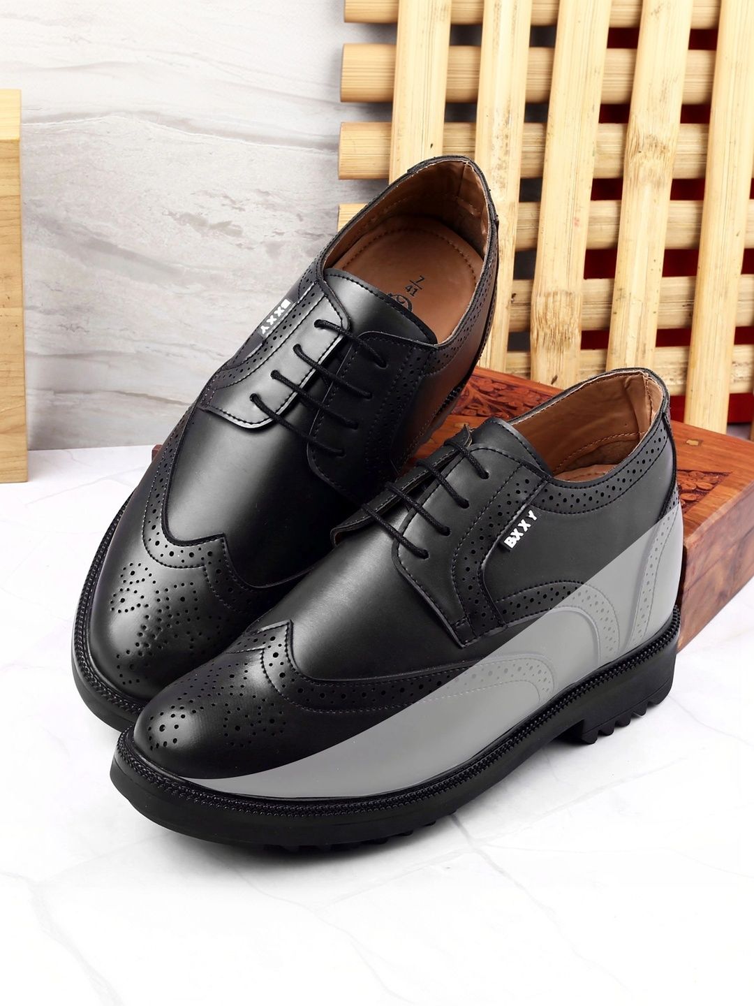 yuvrato baxi Men Textured Formal Brogues-picture-53